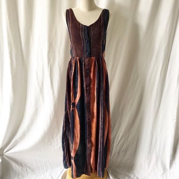 Priscilla international button front maxi dress S - Picture 1 of 8